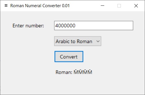 Roman Numeral Screenshot
